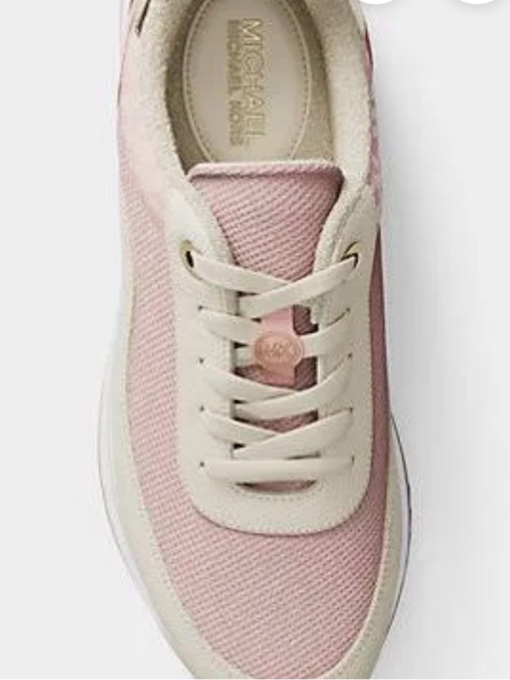 Michael Kors Pink and Cream Platform Lace-Up Sneaker - Picture 2 of 6